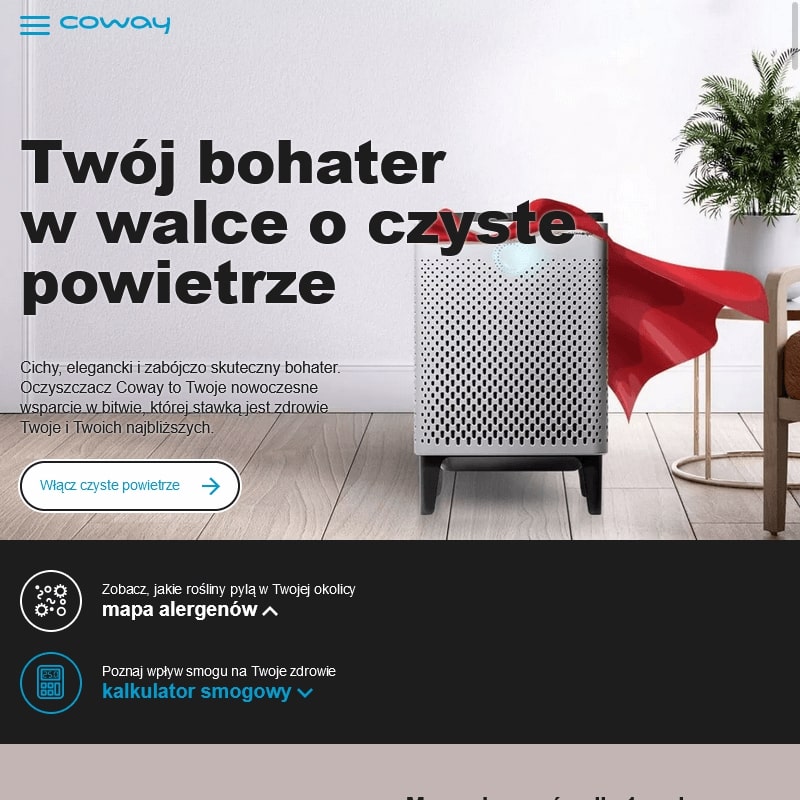 Oczyszczacze powietrza z nawilżaczem coway