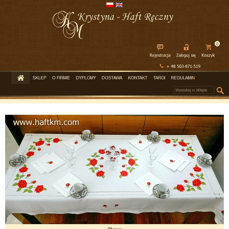 Serwetki obiadowe haftowane